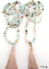 Boho Necklace, RH Amazonite, Tassel Blue Green Natural Stone